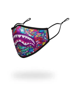 FACE MASKS>SPRAYGROUND KIDS FORM FITTING MASK: CANDY SHARK