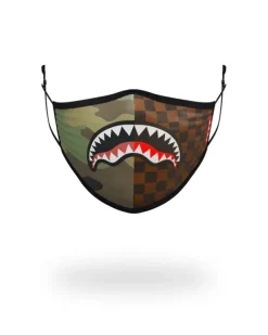 FACE MASKS>SPRAYGROUND KIDS FORM FITTING MASK: CHECKS u0026 CAMO