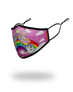 FACE MASKS>SPRAYGROUND KIDS FORM FITTING MASK: RAINBOW BOUNCE