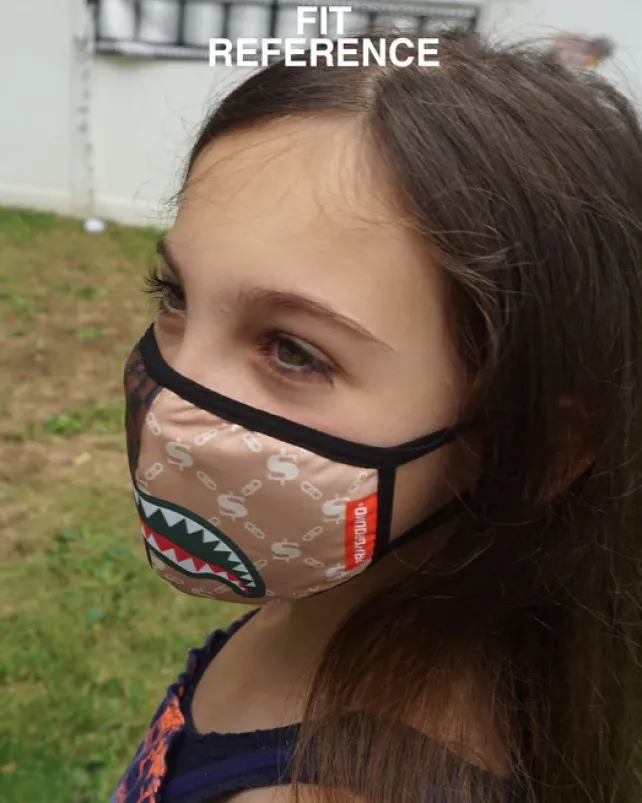 FACE MASKS>SPRAYGROUND KIDS FORM FITTING MASK: SHARK ISLAND