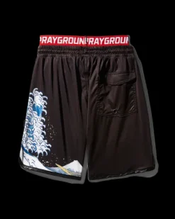 SWIMWEAR>SPRAYGROUND KIDS JAPAN WAVE SWIM TRUNKS (BLACK)