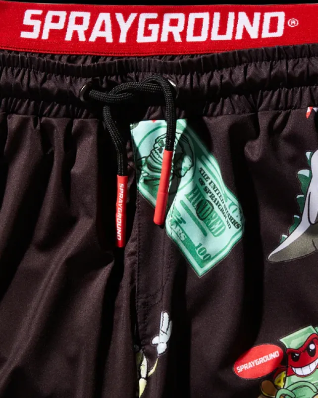 SWIMWEAR>SPRAYGROUND KIDS PATCH ALL-IN SWIM TRUNKS (BLACK)
