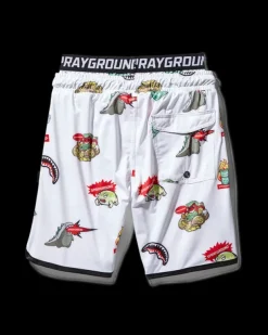 SWIMWEAR>SPRAYGROUND KIDS PATCH ALL-IN SWIM TRUNKS (WHITE)