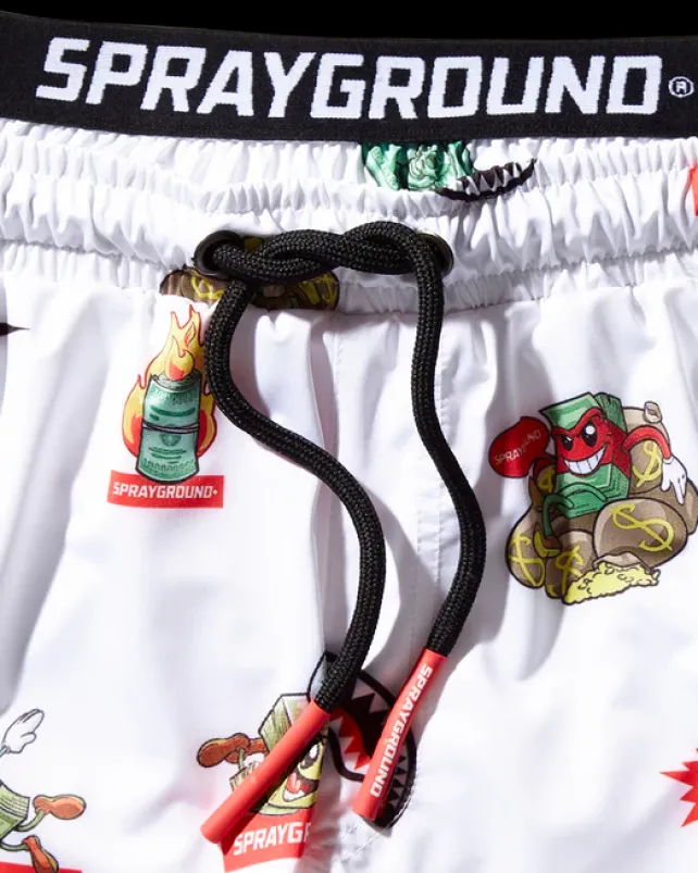 SWIMWEAR>SPRAYGROUND KIDS PATCH ALL-IN SWIM TRUNKS (WHITE)