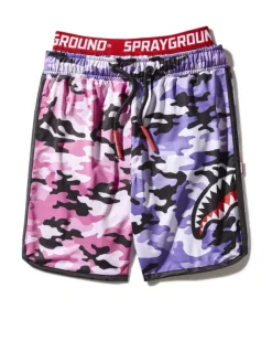 SWIMWEAR>SPRAYGROUND KIDS SPLIT CAMO SWIM TRUNKS