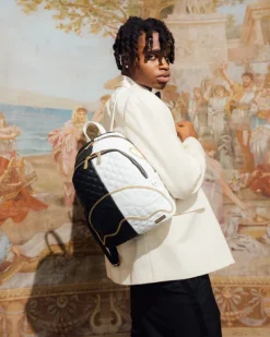 SAVAGES|BACKPACKS>SPRAYGROUND LEVELED UP SPLIT QUILT SHARK SAVAGE BACKPACK