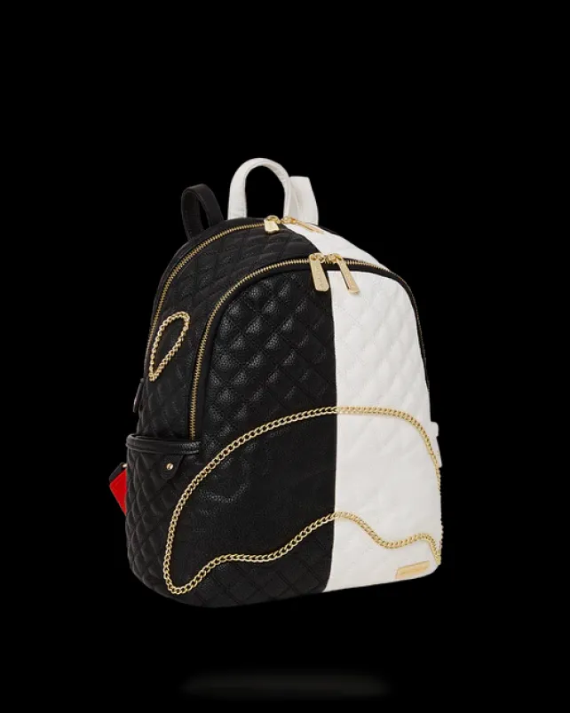 SAVAGES|BACKPACKS>SPRAYGROUND LEVELED UP SPLIT QUILT SHARK SAVAGE BACKPACK