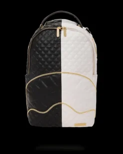 BACKPACKS>SPRAYGROUND LEVELED UP SPLIT QUILT SHARK BACKPACK (DLXV)
