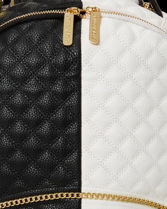 BACKPACKS>SPRAYGROUND LEVELED UP SPLIT QUILT SHARK BACKPACK (DLXV)