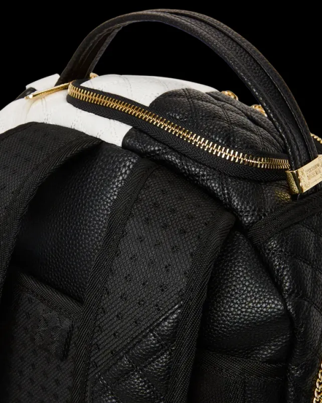 BACKPACKS>SPRAYGROUND LEVELED UP SPLIT QUILT SHARK BACKPACK (DLXV)