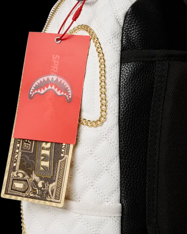 BACKPACKS>SPRAYGROUND LEVELED UP SPLIT QUILT SHARK BACKPACK (DLXV)