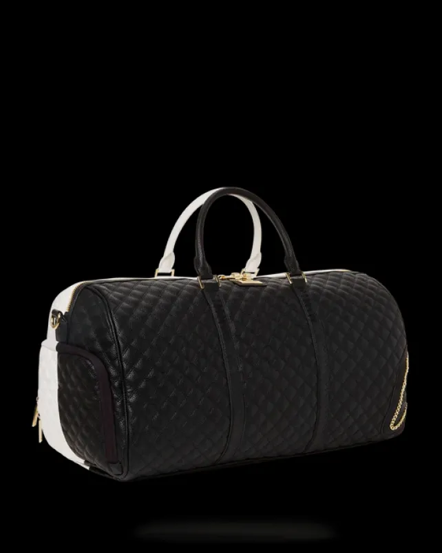DUFFLES>SPRAYGROUND LEVELED UP SPLIT QUILT SHARK DUFFLE