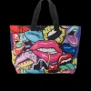 BEACH & GYM TOTES>SPRAYGROUND LIP SERVICE BEACH TOTE