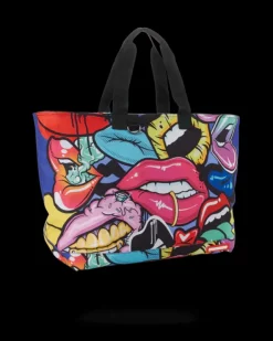BEACH & GYM TOTES>SPRAYGROUND LIP SERVICE BEACH TOTE