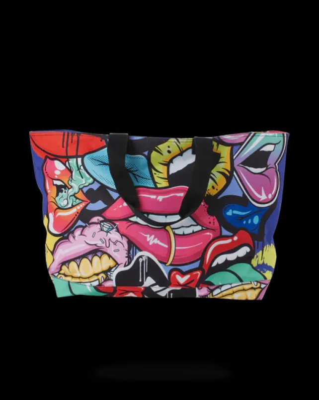 BEACH & GYM TOTES>SPRAYGROUND LIP SERVICE BEACH TOTE