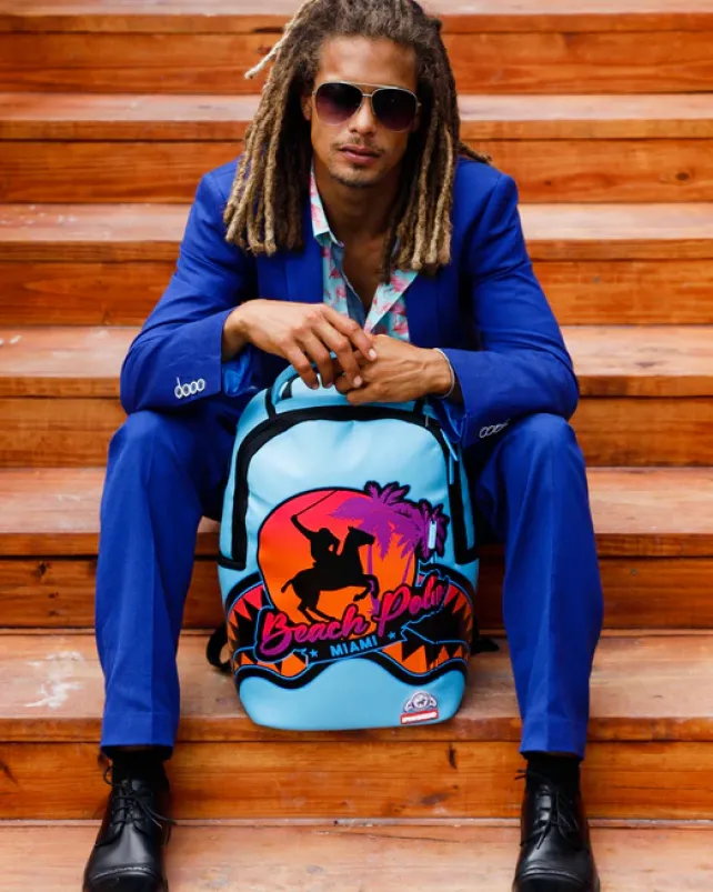 BACKPACKS>SPRAYGROUND MIAMI BEACH POLO COLLAB BACKPACK (DLXV-SKY)