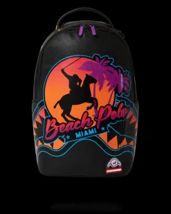 BACKPACKS>SPRAYGROUND MIAMI BEACH POLO COLLAB BACKPACK (DLXV-BLACK)