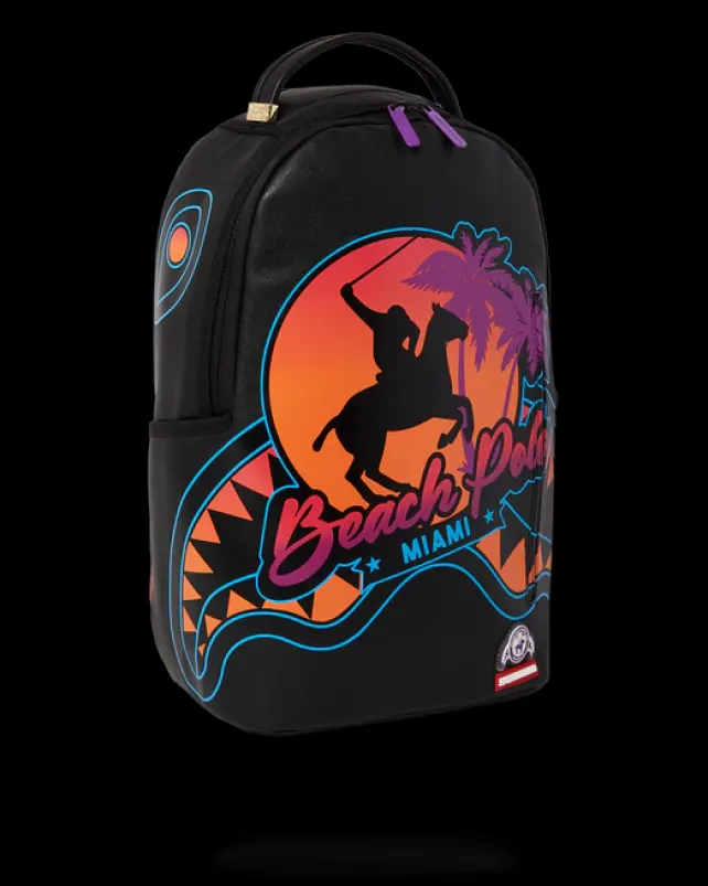 BACKPACKS>SPRAYGROUND MIAMI BEACH POLO COLLAB BACKPACK (DLXV-BLACK)