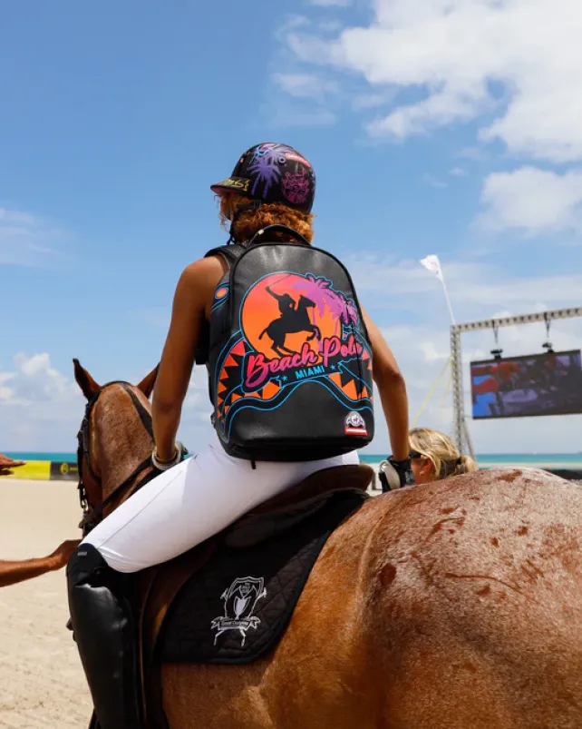 BACKPACKS>SPRAYGROUND MIAMI BEACH POLO COLLAB BACKPACK (DLXV-BLACK)