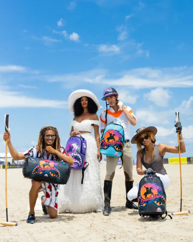 BACKPACKS>SPRAYGROUND MIAMI BEACH POLO COLLAB BACKPACK (DLXV-BLACK)