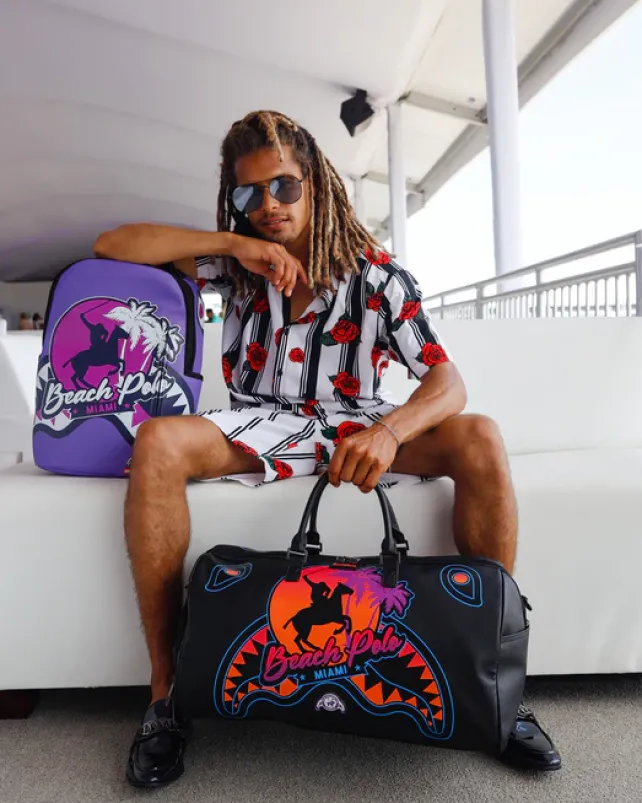 DUFFLES>SPRAYGROUND MIAMI BEACH POLO COLLAB DUFFLE (BLACK)