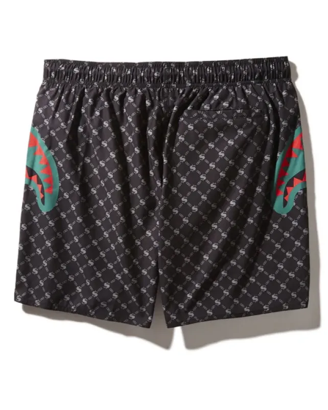 SWIMWEAR>SPRAYGROUND MIDNIGHT MONEYGRAM SHOTO SWIM TRUNKS