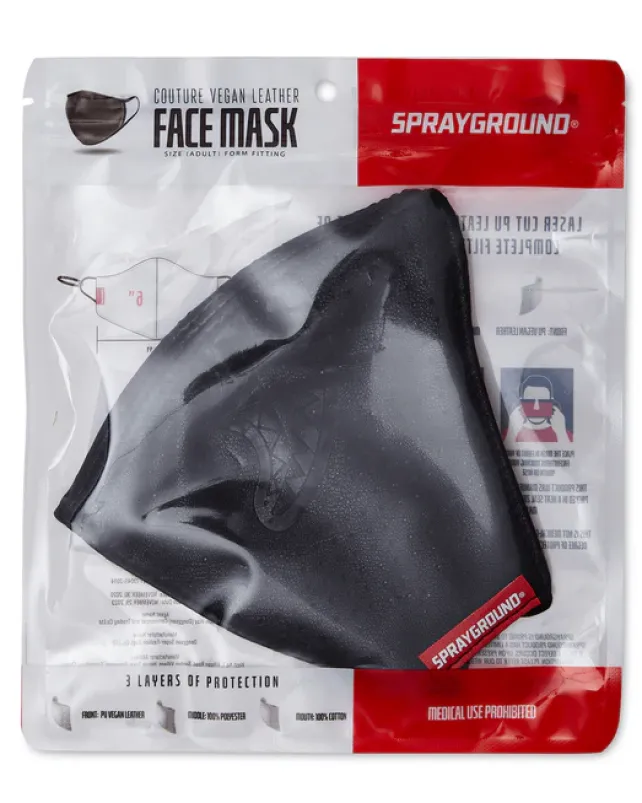 FACE MASKS>SPRAYGROUND MIDNIGHT SHARK VEGAN LEATHER FACEMASK