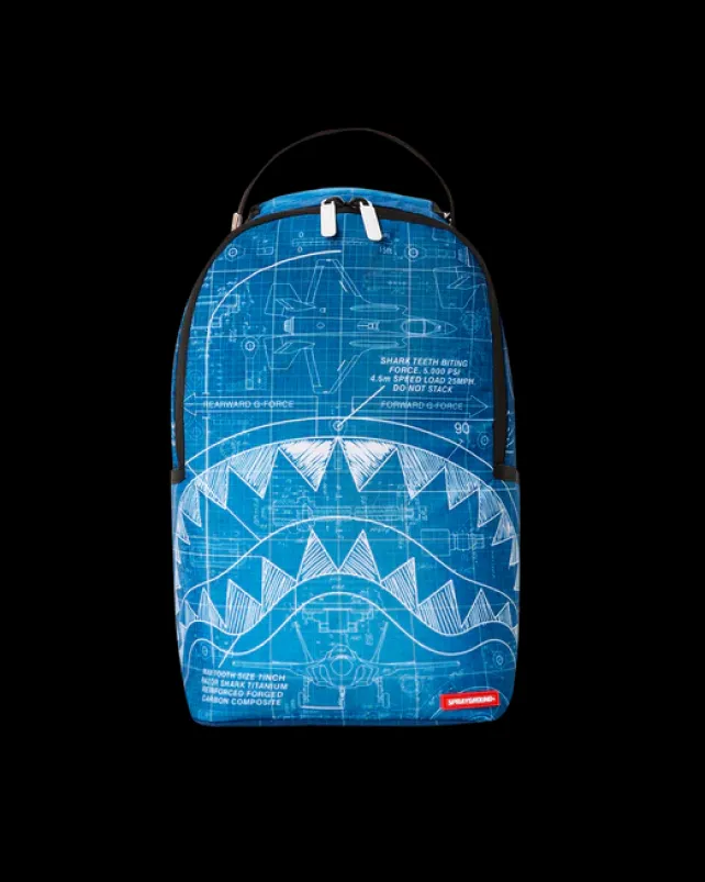 MINI BACKPACKS|BACKPACKS>SPRAYGROUND MINI SCHEMATICS SHARK BACKPACK