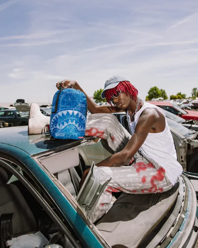 MINI BACKPACKS|BACKPACKS>SPRAYGROUND MINI SCHEMATICS SHARK BACKPACK