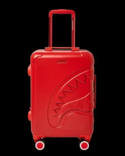 CARRY-ON LUGGAGE>SPRAYGROUND MOLDED SHARKITECTURE RED HARDSHELL CARRY-ON LUGGAGE