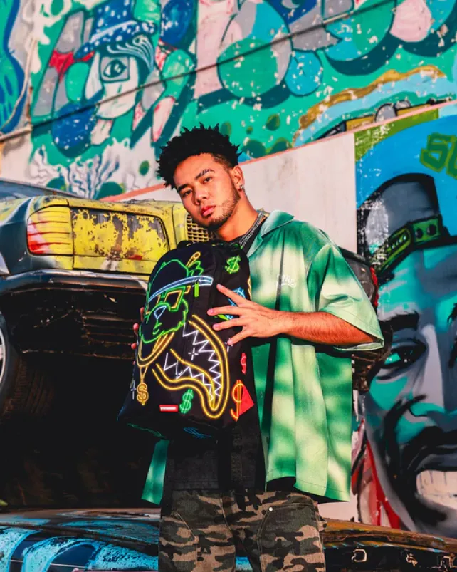 BACKPACKS>SPRAYGROUND MONEY BEAR CITY LIGHTS BACKPACK