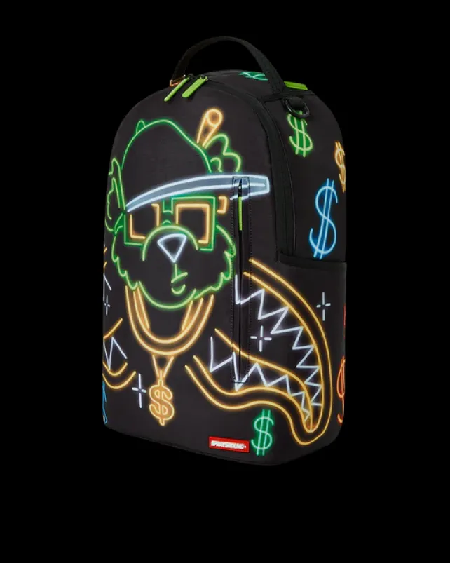 BACKPACKS>SPRAYGROUND MONEY BEAR CITY LIGHTS BACKPACK