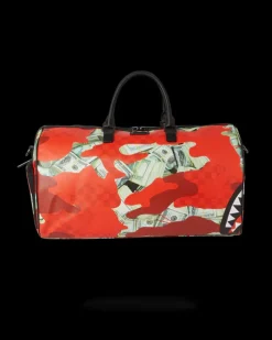 DUFFLES>SPRAYGROUND MONEY CAMO (RED) DUFFLE