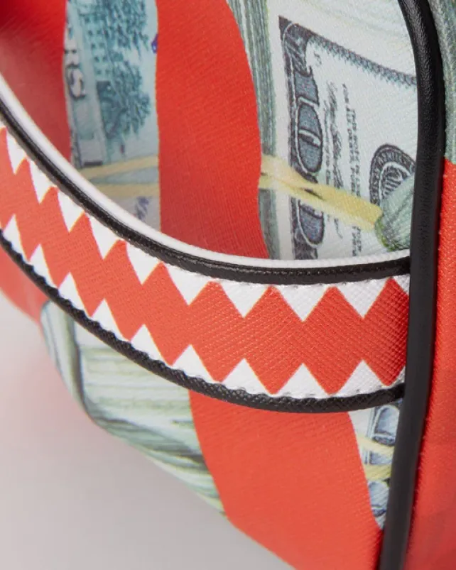 TOILETRIES AKA MONEY BAGS>SPRAYGROUND MONEY CAMO (RED) TOILETRY BAG