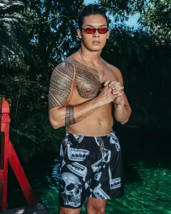 SWIMWEAR>SPRAYGROUND MONEY NIGHT SHOTO SWIM TRUNKS
