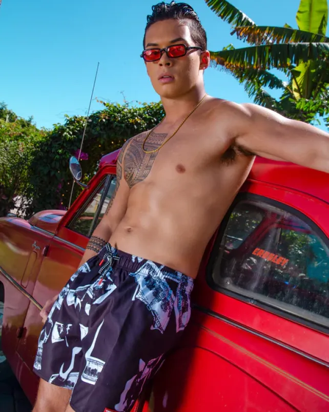 SWIMWEAR>SPRAYGROUND MONEY NIGHT SHOTO SWIM TRUNKS