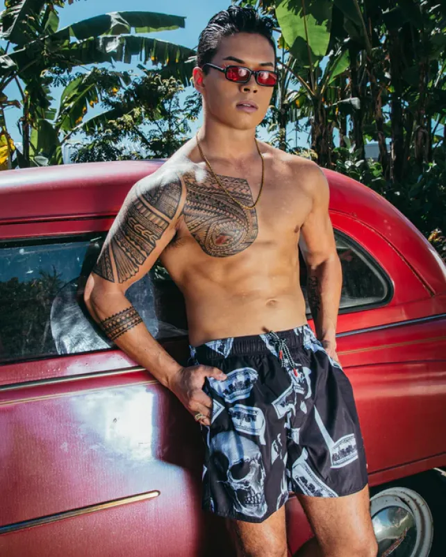 SWIMWEAR>SPRAYGROUND MONEY NIGHT SHOTO SWIM TRUNKS