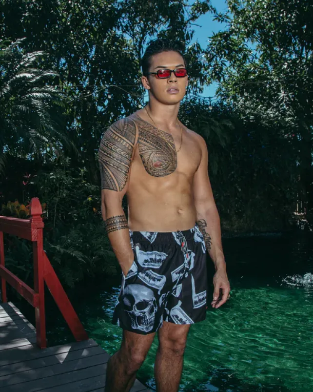 SWIMWEAR>SPRAYGROUND MONEY NIGHT SHOTO SWIM TRUNKS