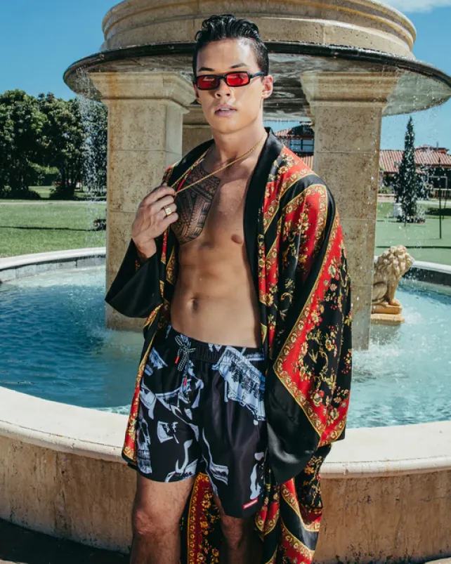 SWIMWEAR>SPRAYGROUND MONEY NIGHT SHOTO SWIM TRUNKS