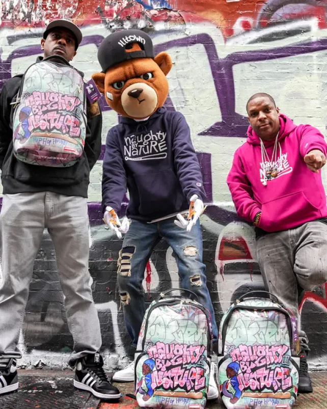 BACKPACKS>SPRAYGROUND NAUGHTY BY NATURE HIP HOP HOORAY 30TH ANNIVERSARY COLLAB BACKPACK