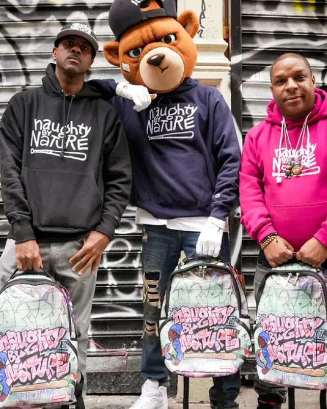 BACKPACKS>SPRAYGROUND NAUGHTY BY NATURE HIP HOP HOORAY 30TH ANNIVERSARY COLLAB BACKPACK