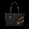 TOTES|HANDBAGS>SPRAYGROUND NOIR QUILT GOLD CHAIN SHARK TOTE
