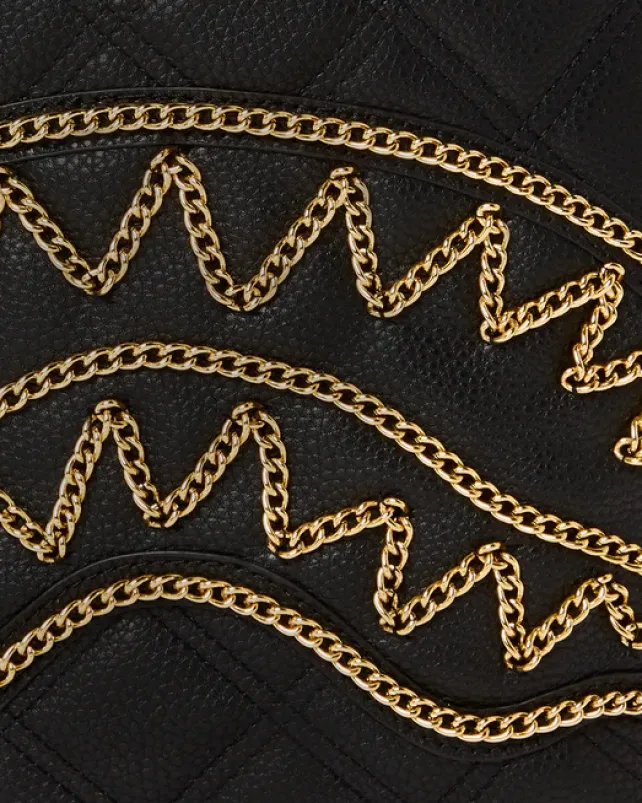 SAVAGES|BACKPACKS>SPRAYGROUND NOIR QUILT GOLD CHAIN SHARK SAVAGE BACKPACK