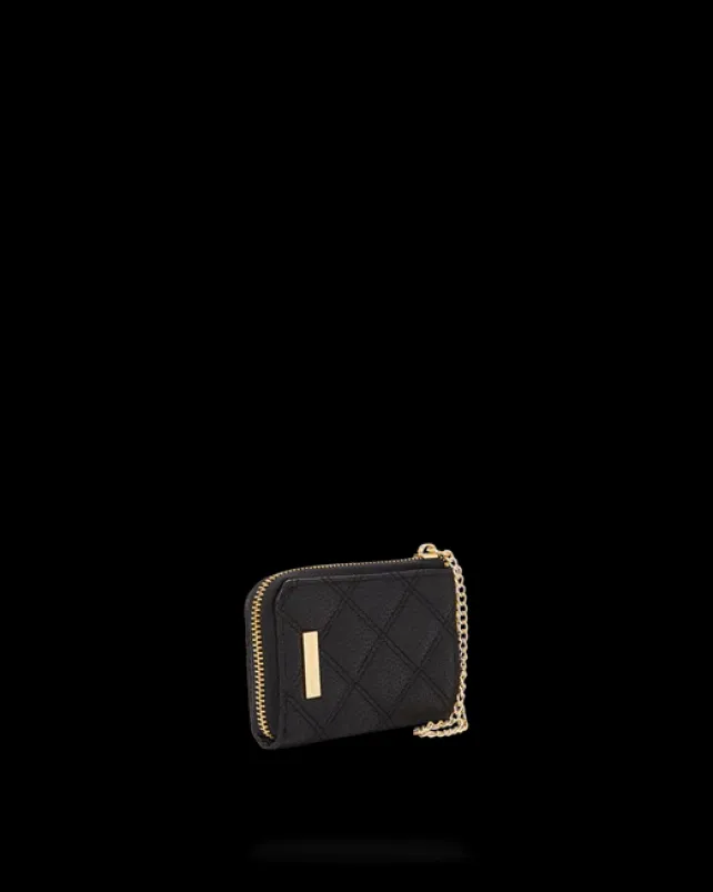 WALLETS>SPRAYGROUND NOIR QUILT GOLD CHAIN SHARK WALLET