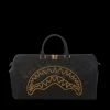 DUFFLES>SPRAYGROUND NOIR QUILT GOLD CHAIN SHARK DUFFLE