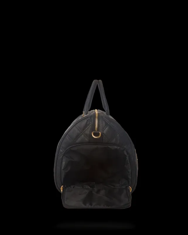 DUFFLES>SPRAYGROUND NOIR QUILT GOLD CHAIN SHARK DUFFLE