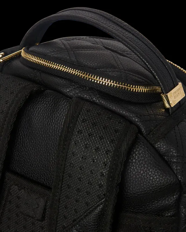 BACKPACKS>SPRAYGROUND NOIR QUILT GOLD CHAIN SHARK BACKPACK (DLXV)