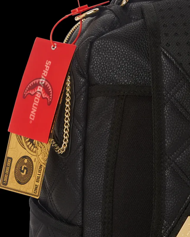 BACKPACKS>SPRAYGROUND NOIR QUILT GOLD CHAIN SHARK BACKPACK (DLXV)