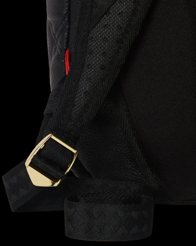 BACKPACKS>SPRAYGROUND NOIR QUILT GOLD CHAIN SHARK BACKPACK (DLXV)