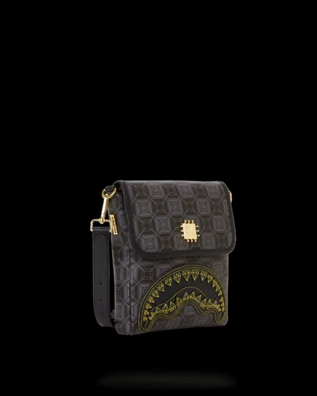 SLINGS|CROSSBODYS>SPRAYGROUND OBSIDIAN STUNNER A.i.6 SANDFLOWER COLLAB LARGE SLING
